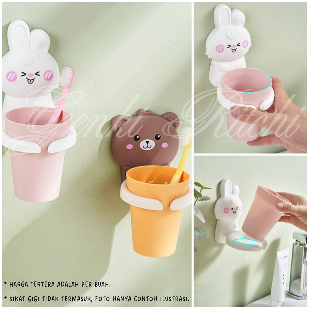 2in1 toothbrush holder cup / Tempat sikat gigi odol dan gelas kumur