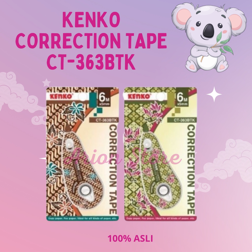 

[ARION STORE] Correction Tape CT-363BTK 5MMX6M Kenko / Stipo Kertas [PCS]