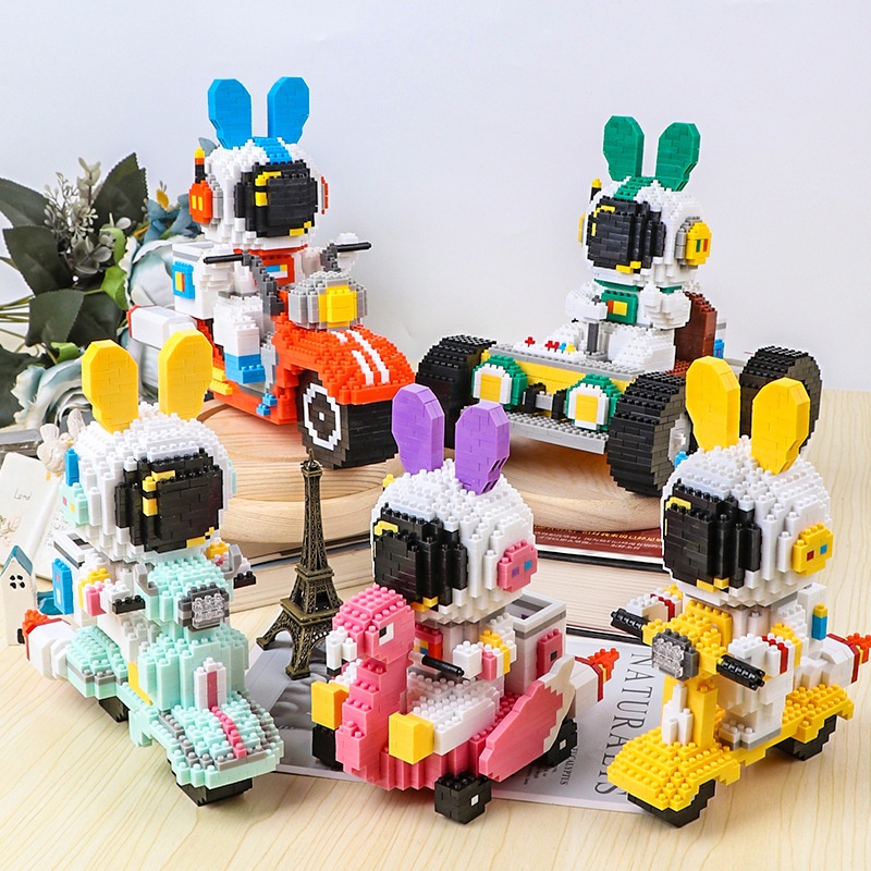 Mainan Balok Susun Sepeda Motor Travel Mainan Anak Mainan Edukasi DIY 3DPuzzle Nano Block