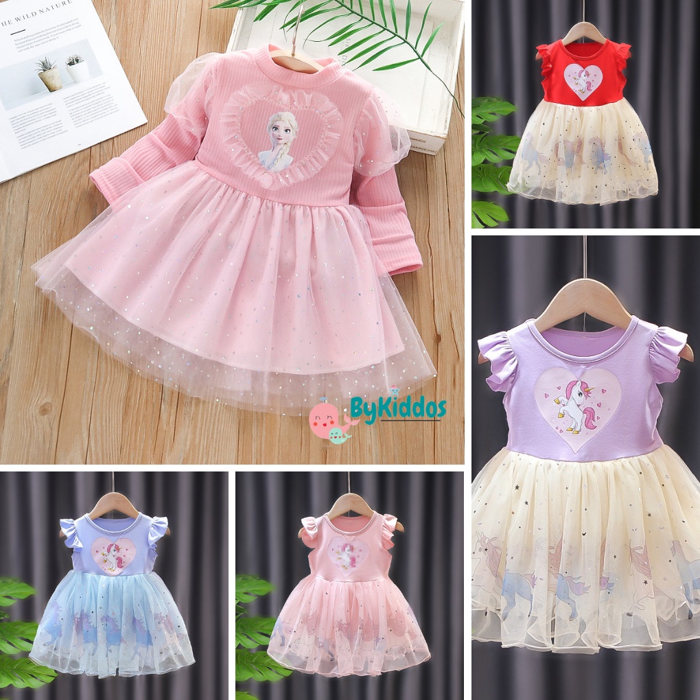 ByKiddos - Dress PRINCESS LITTLE PONY Sleeve Polkadot / Gaun Tutu Pesta Anak / Dress Anak Perempuan Impor