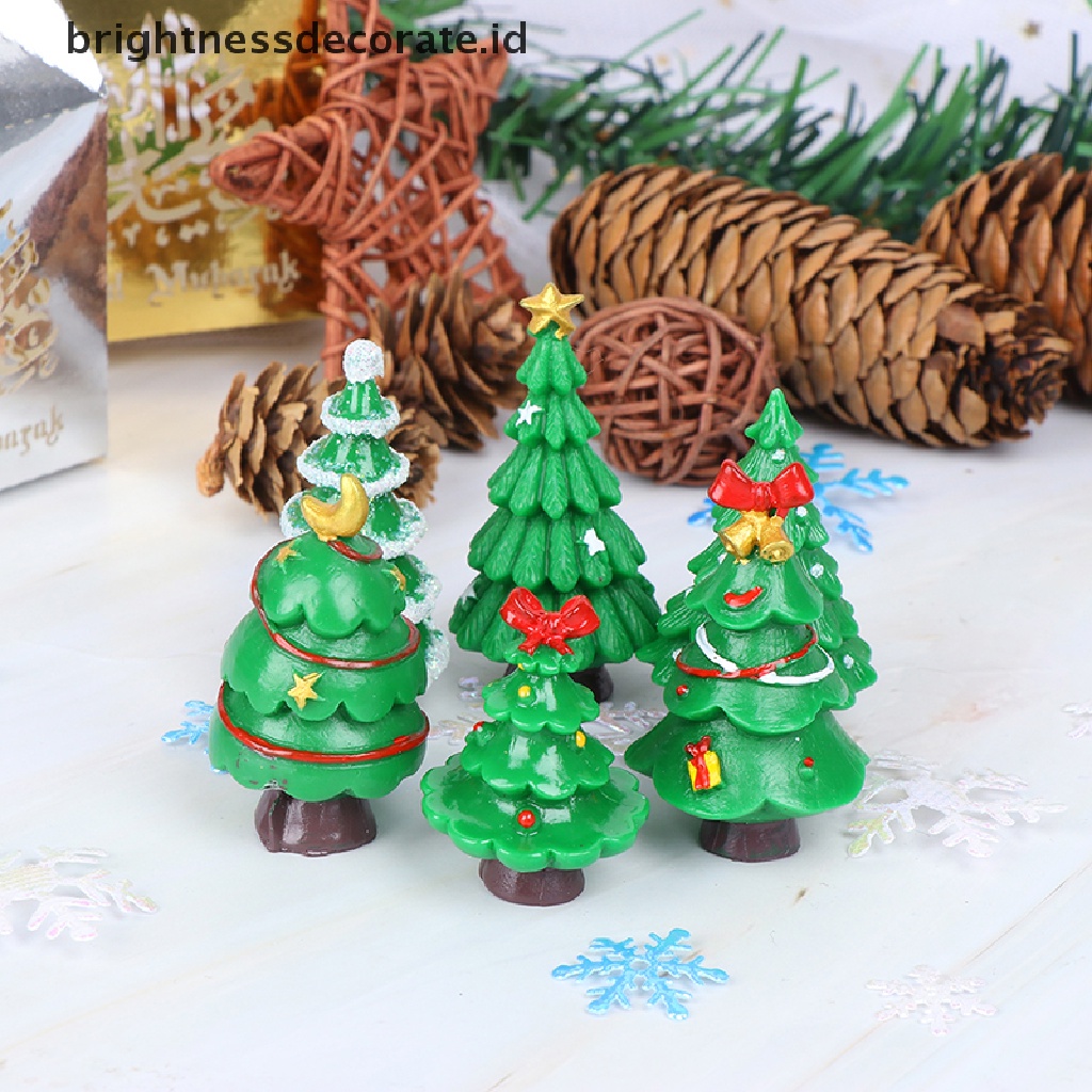 [Birth] Patung Hadiah Pohon Natal Fairy Garden Miniatur Pemandangan Kerajinan Resin [ID]