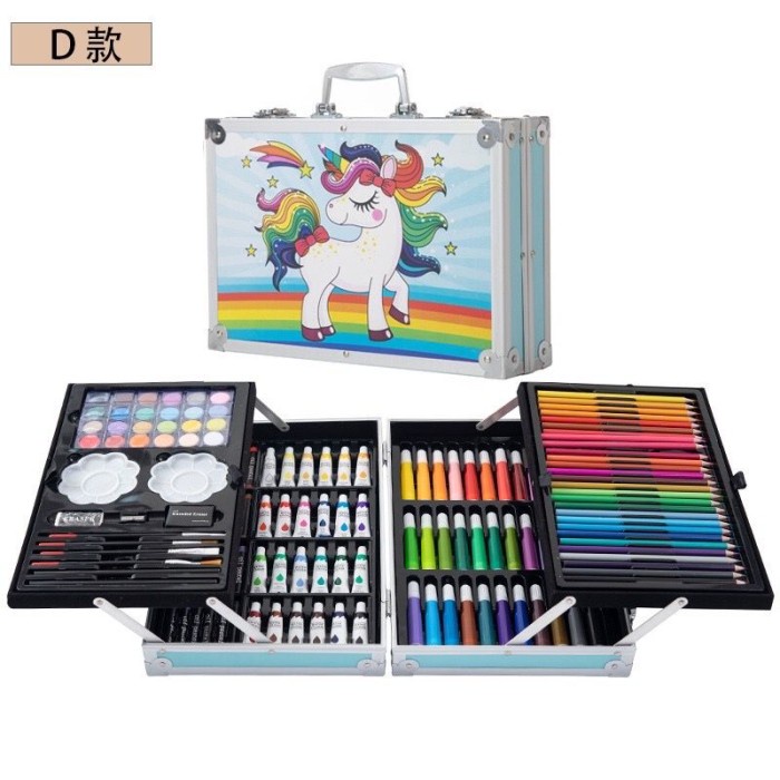 

Terlaris ✨ -Set Alat Gambar Anak Tulis Lukis Koper Box Jingjing Import - Alat Luki - pink motif 1- 2.1.23