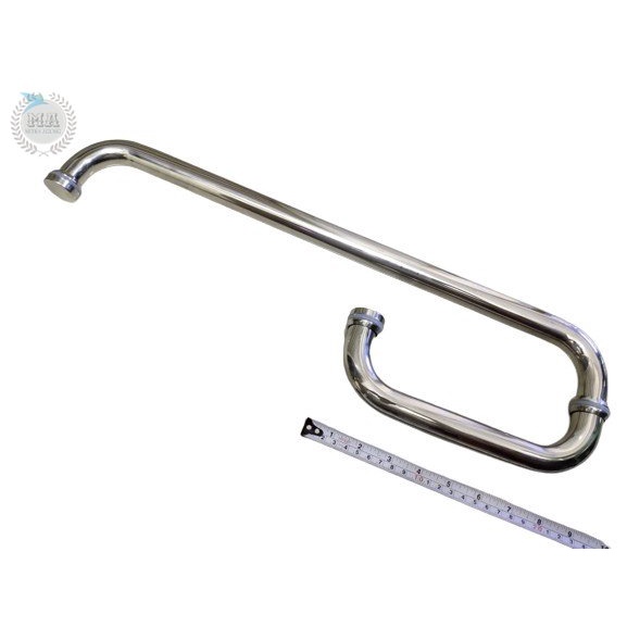 Handel Pintu Pull Handle Gagang Tarikan Pintu Kaca Bulat Dorong 53 cm OLS Tarikan Gagang Pull Handle Pintu Kaca Aluminium Stainless