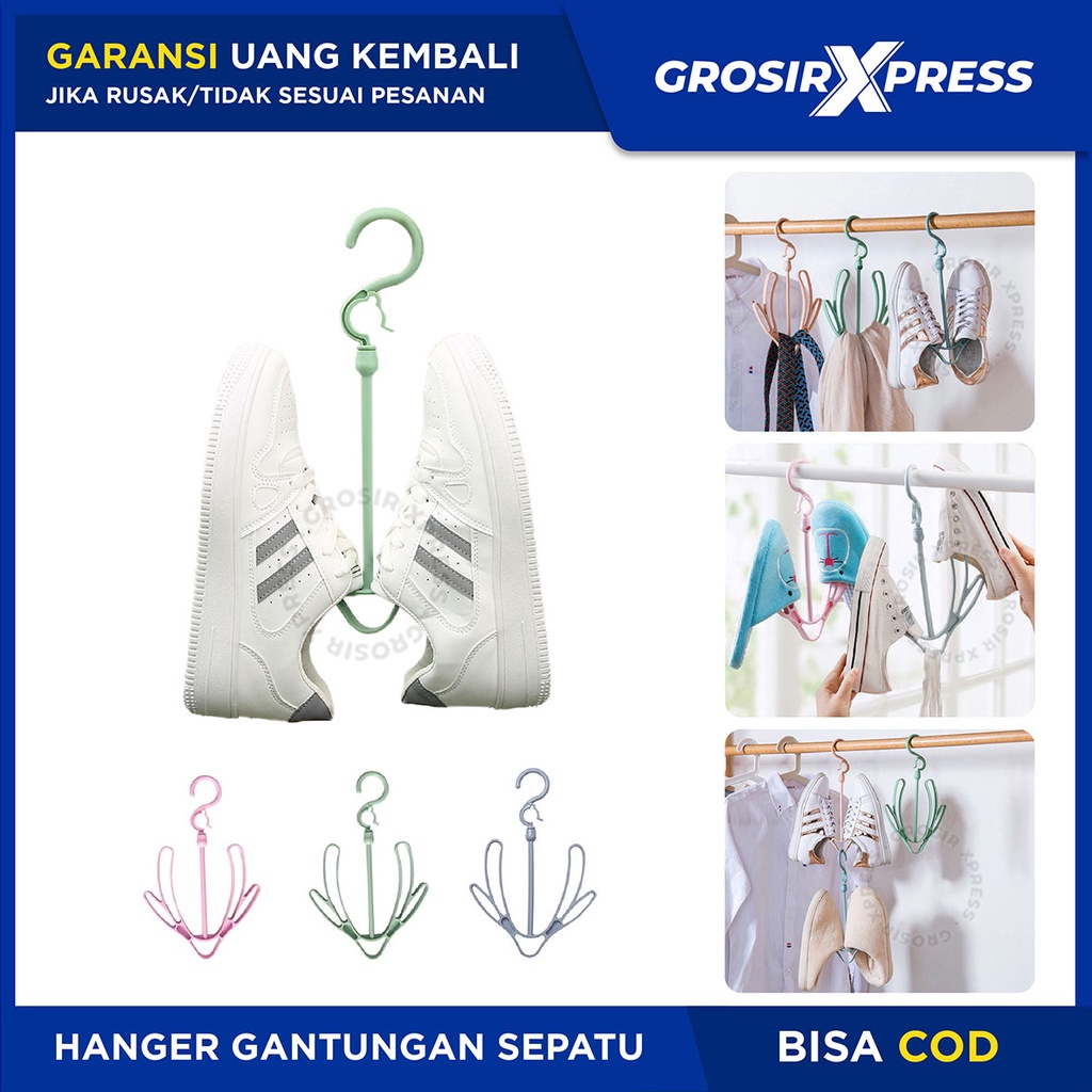 Gantungan Sepatu Rak Gantung Sendal Serbaguna Hanger Slop Sandal Portable Cantolan Tempat Jemur Tas Dasi Kaos Kaki Anti Ribet Hemat Tempat | GROSIRXPRESS