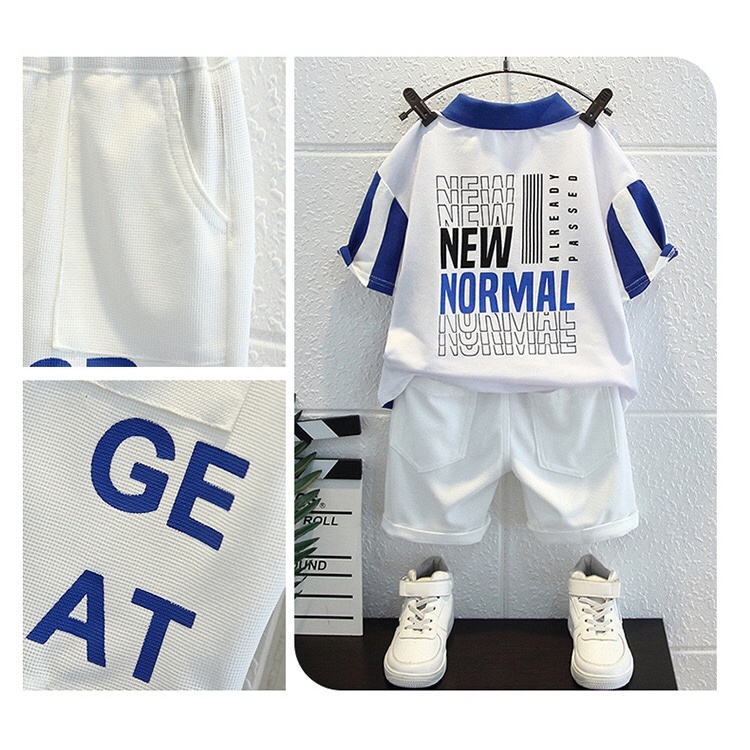 (LOLI-JKT) BOY-83 STELAN ANAK COWOK  KERAH KC TOP+CELANA SIZE 100-160