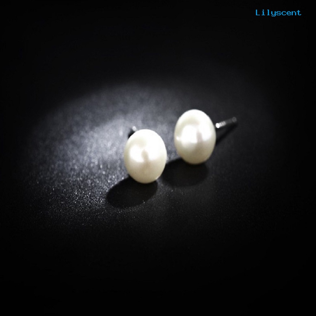 [LS] Anting Giwang Simple Mudah Senada Wanita Bulat Mutiara Imitasi Ear Studs Untuk Pernikahan