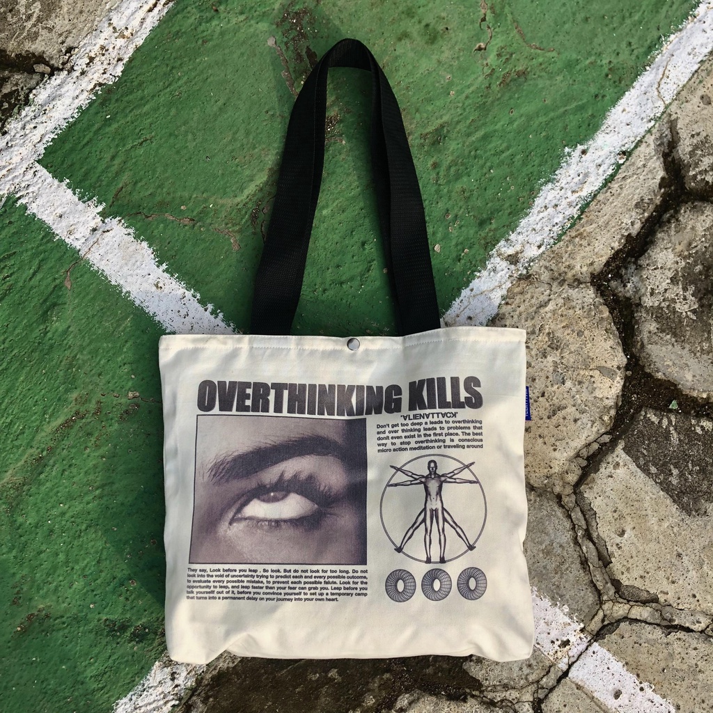 Tas Tote Bag - Alienattack Overthinking Kills