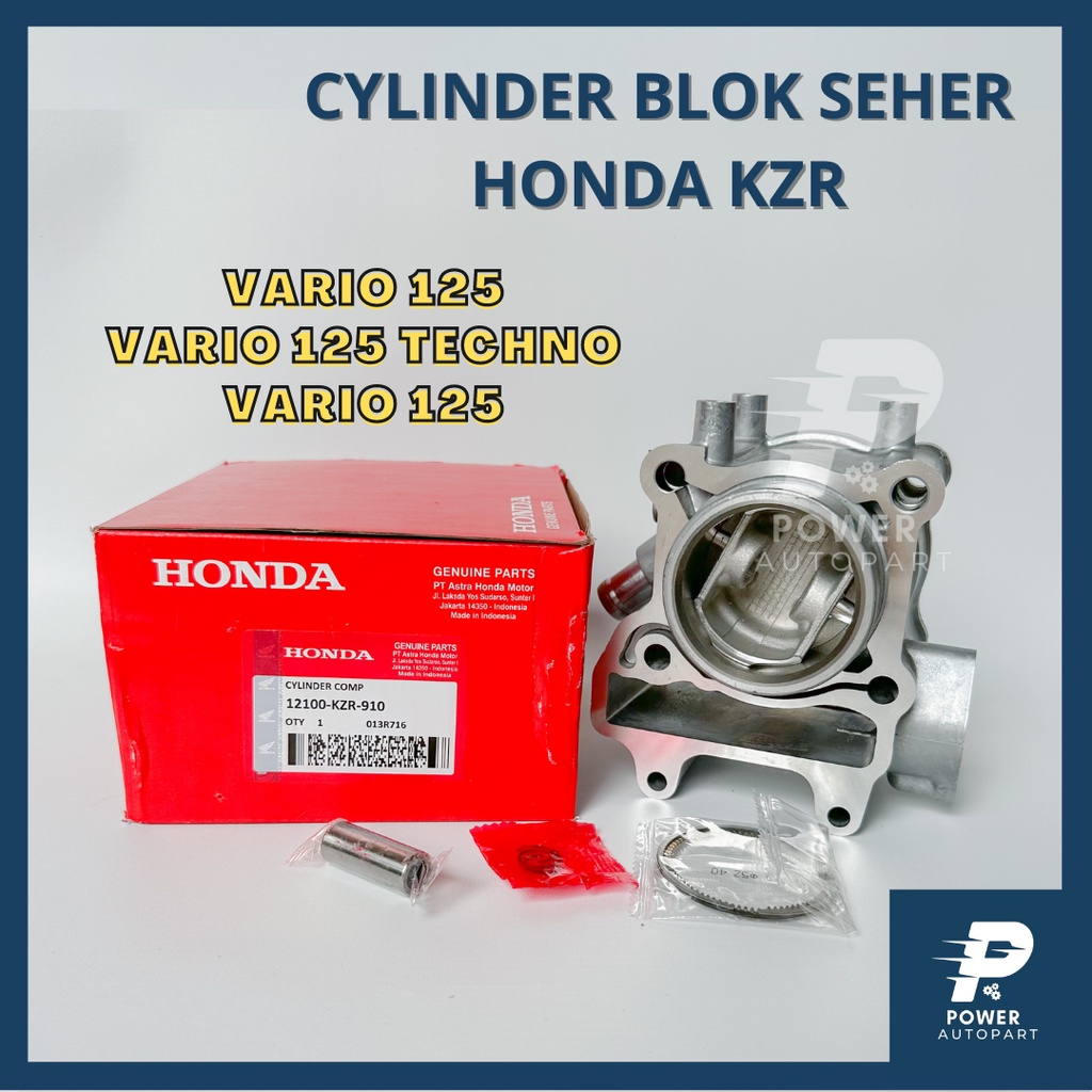 CYLINDER BLOK SEHER + PISTON KIT SET HONDA VARIO 125 KUALITAS ASLI ORIGINAL TINGGAL PASANG - KZR