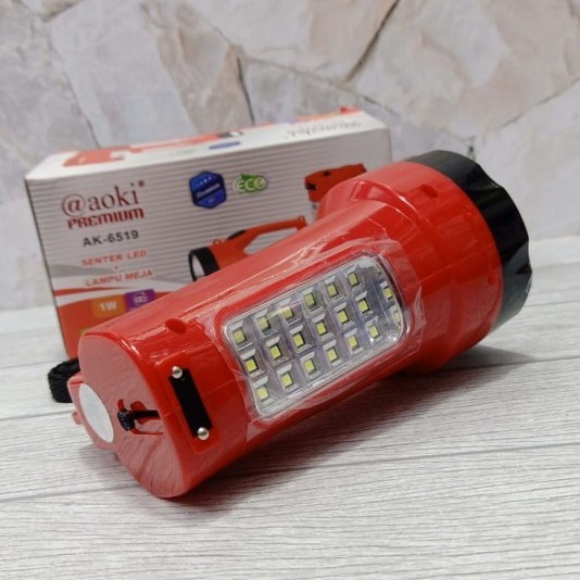 COD SENTER TANGAN LED 1W+18SMD LAMPU SAMPING AOKI AK-6519