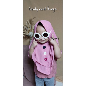 Hijab Anak || Ceruty 2 layer **Variasi Bunga dan Variasi Kancing