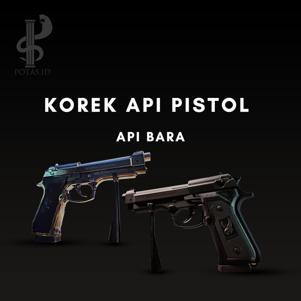Korek Api Pistol Pajangan Pietro Baretta Besi