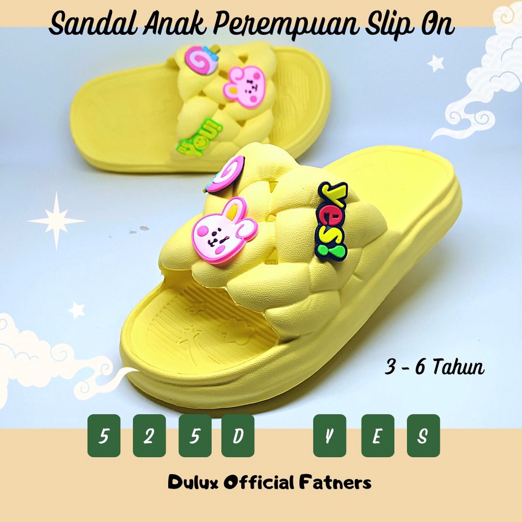 MD79 - Sendal Anak Perempuan Terbaru 2023 Slip On Usia 3 6 Tahun Jelly