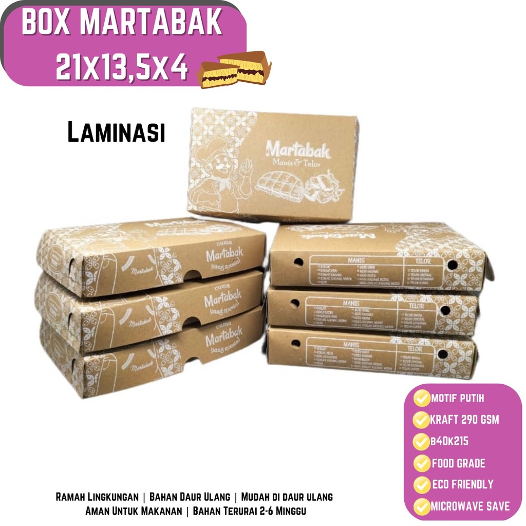 Box Martabak Telor Dus Martabak Manis (B40K215-21X13.5X4 Cm)