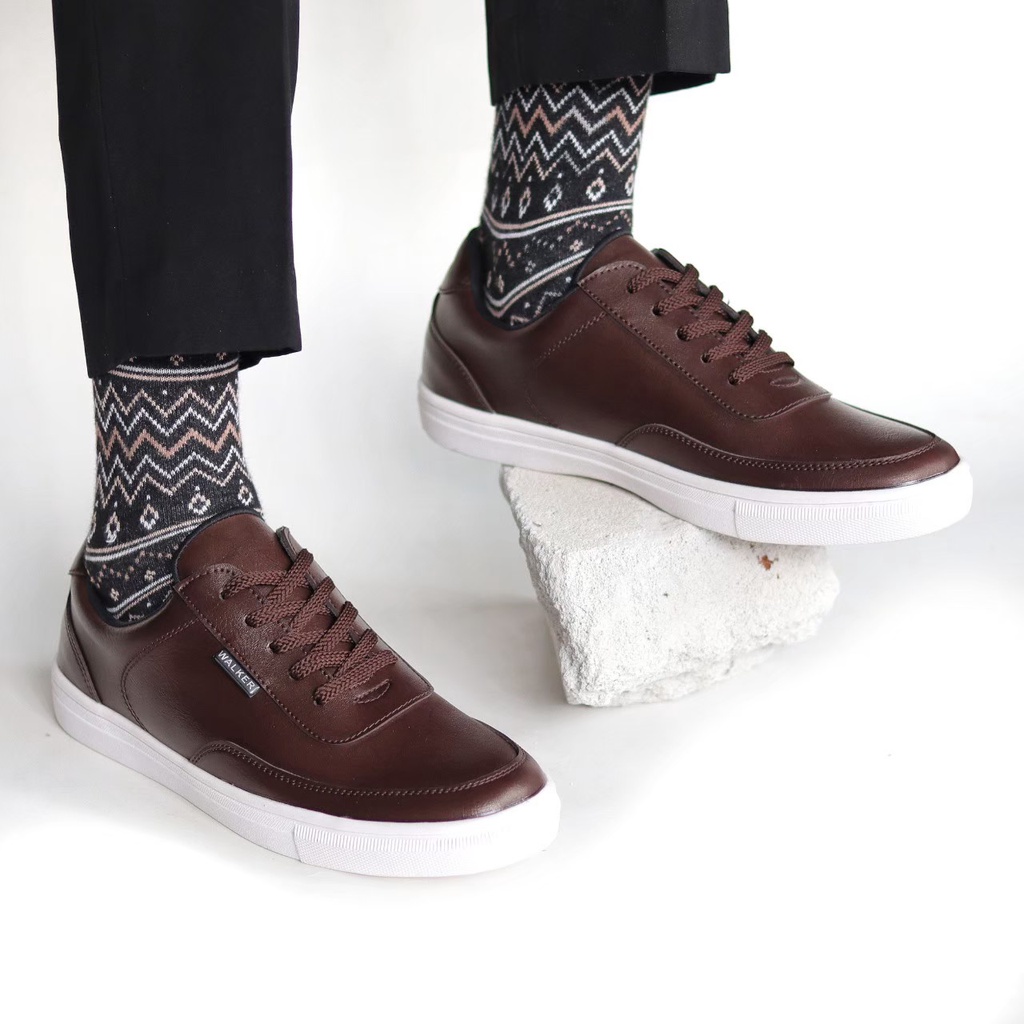 BARKLEY X Sepatu Formal Pria Sneakers Casual Kerja Sekolah Hitam Kulit Asli Original Fashion Trandy 2023