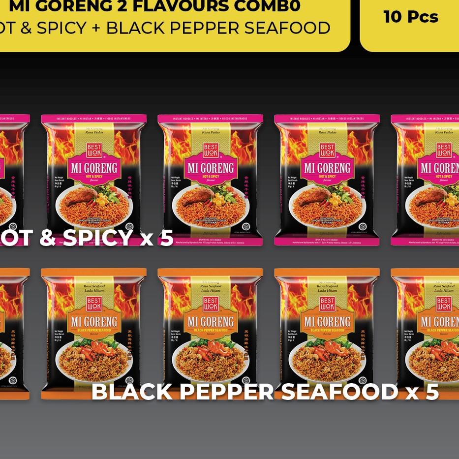 

Discount [KI3] Best Wok Mi Goreng 2 Flavours Combo - Hot & Spicy (5 pcs) + Black Pepper (5 Pcs)