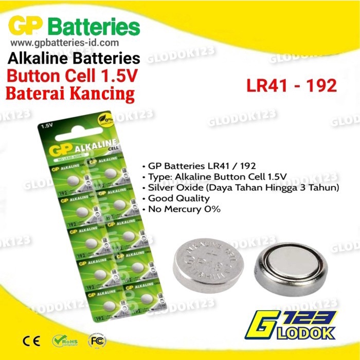 Baterai Battery Batre Jam Kancing Koin Bulat LR41 LR43 LR44 LR55 LR626