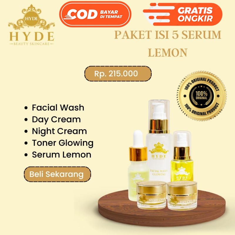 Hyde Beauty Skincare | Paket Isi 5 Perawatan Wajah Glowing Dan Flek Hitam
