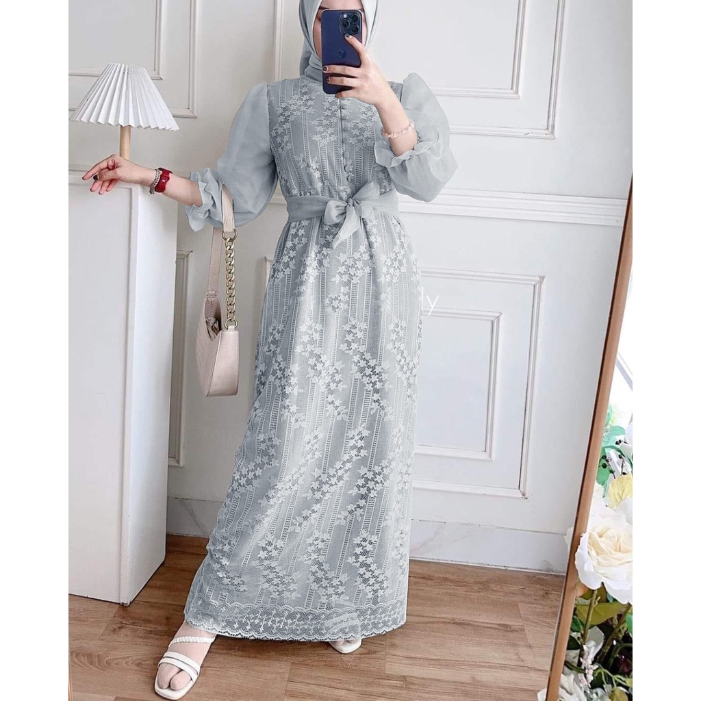 PCS DRESS LUIS ED 4 UKURAN M L XL XXL FASHION PAKAIAN WANITA GAMIS MAXY MAXI BAHAN BRUKAT MALIKA