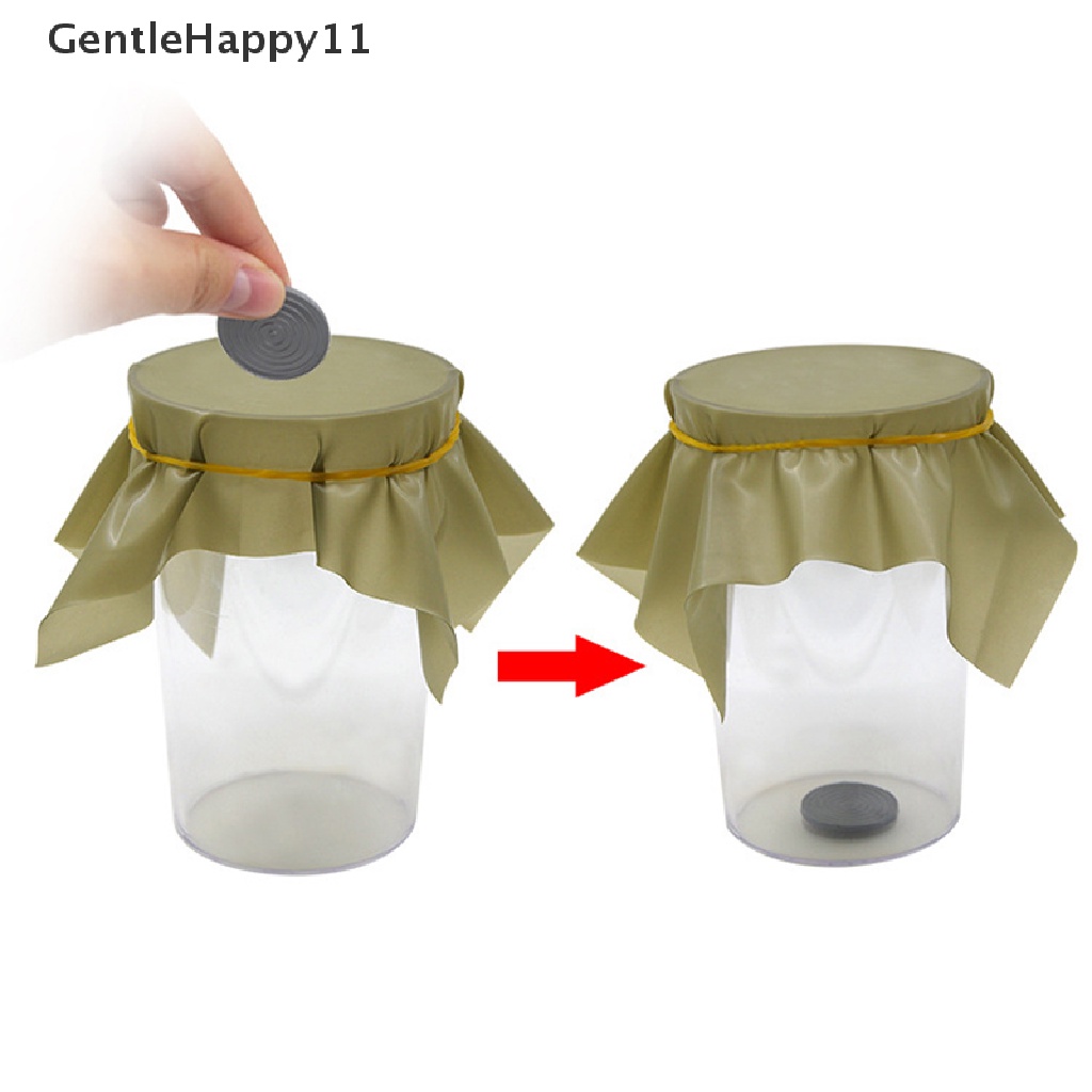 Gentlehappy Coin Penetration Magic Tricks Dish Coin Thru Rubber Sheet Ke Cangkir Lubang Hitam id