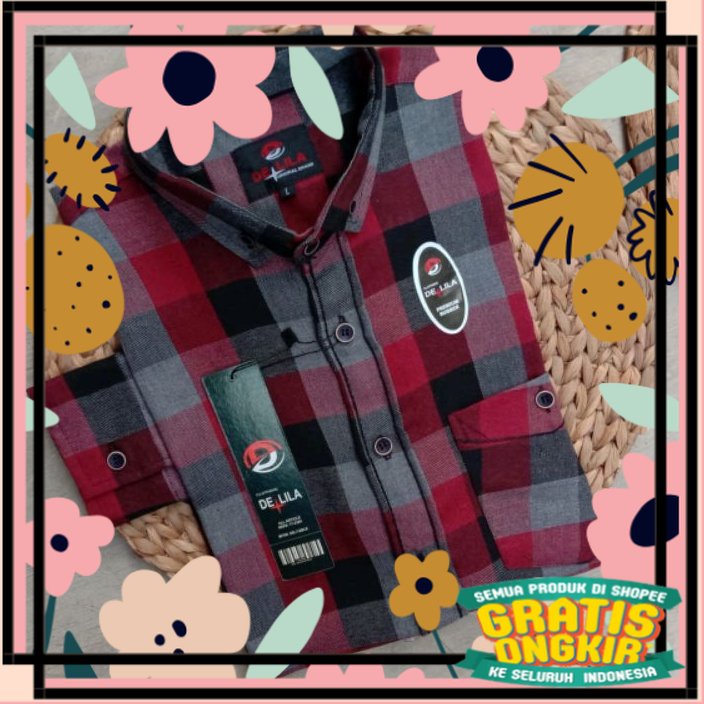 Merah kuning oren biru hitam putih polos / KEMEJA FLANEL PRIA HEM DISTRO FLANEL LENGAN PANJANG LAKI 