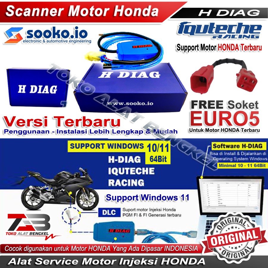 Jual Scanner Motor Injeksi Honda Iquteche H Diag Diagnostik Tool Sooko Motor Honda Scan Tool H