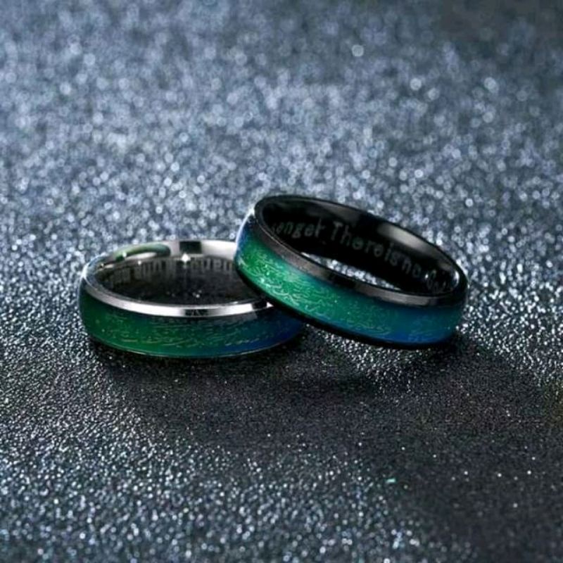 Cincin Titanium/Couple Tauhid Elegan LIST HITAM