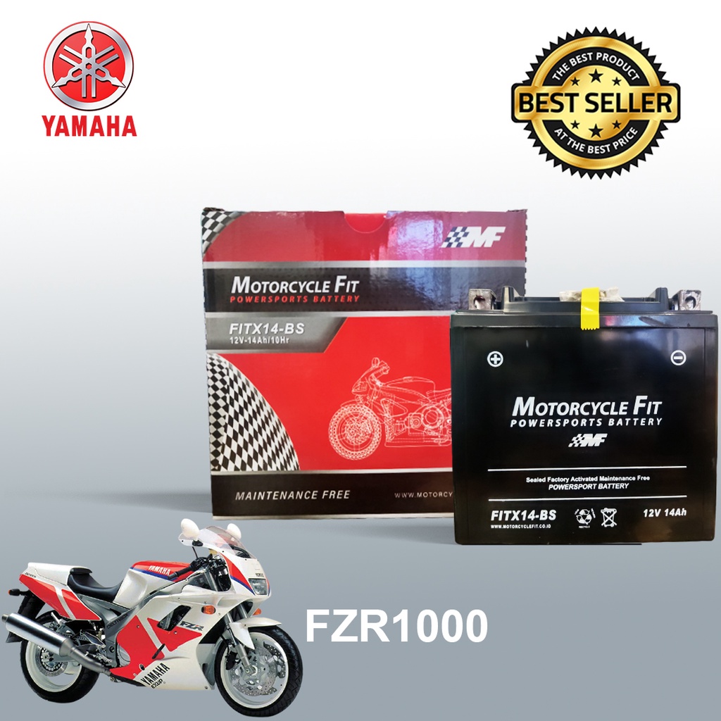 Aki Motor Yamaha FZR1000 MF YTX14-BS Accu Yamaha FZR 1000 MF FITX14-BS