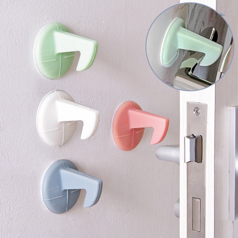 Self-adhesive Door Handle Bantalan Anti Tabrak Dengan Hook Door Stop/Silikon Door Stop Stopper Untuk Menjaga Pintu Terbuka/Flexible Pengaman Door Stopper Works/Bantalan Pelindung Dinding