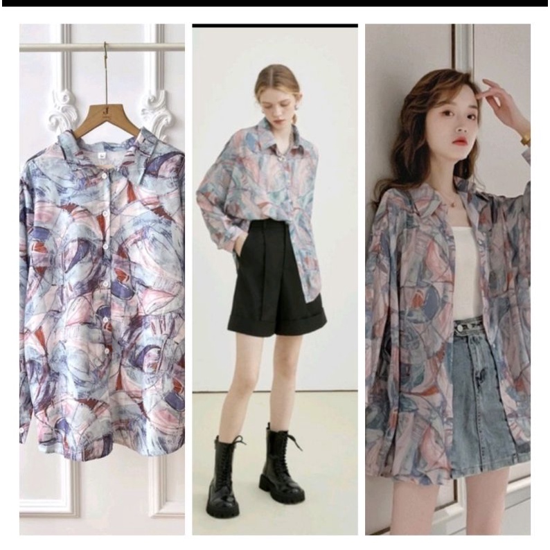 Kemeja Pink Import Bahan Katun Silk