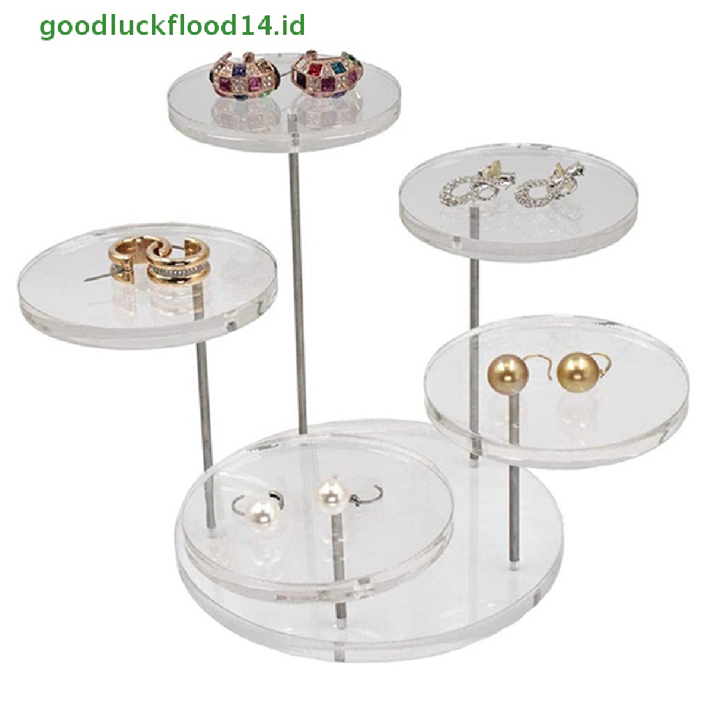[GOOGFOUR] 5lapis Organizer Perhiasan Jewelry Display Stand Rak Anting Akrilik Bening [TOP]