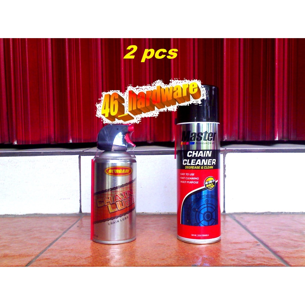 BURGARI CHAIN LUBE PELUMAS RANTAI 300ml & MASTER CHAIN CLEANER 500ml - 46_hardware