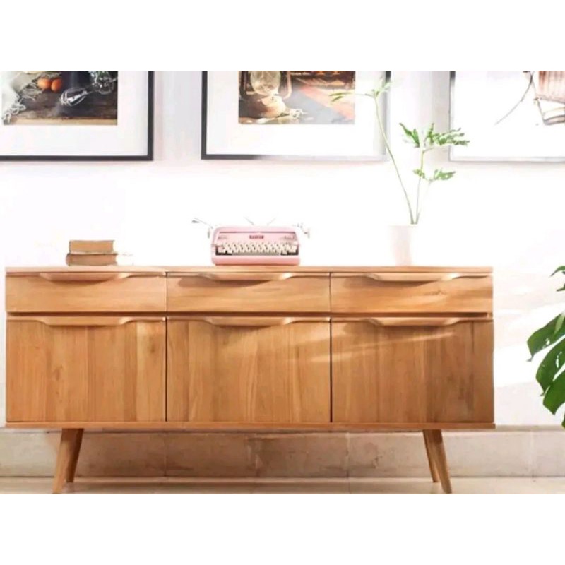 BOFET MINIMALIS KABINET TV BOFET RETRO KAYU JATI TERMURAH TERLARIS