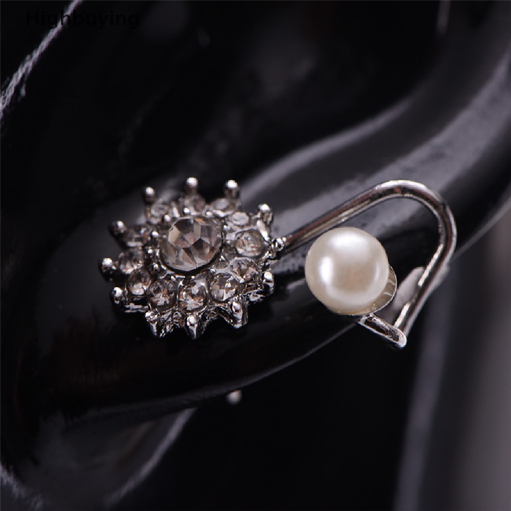 Hbid 1pasang Mutiara Berlian Imitasi Ear Stud Earrings Kristal Telinga Klip Perhiasan Lady Elegan Glory