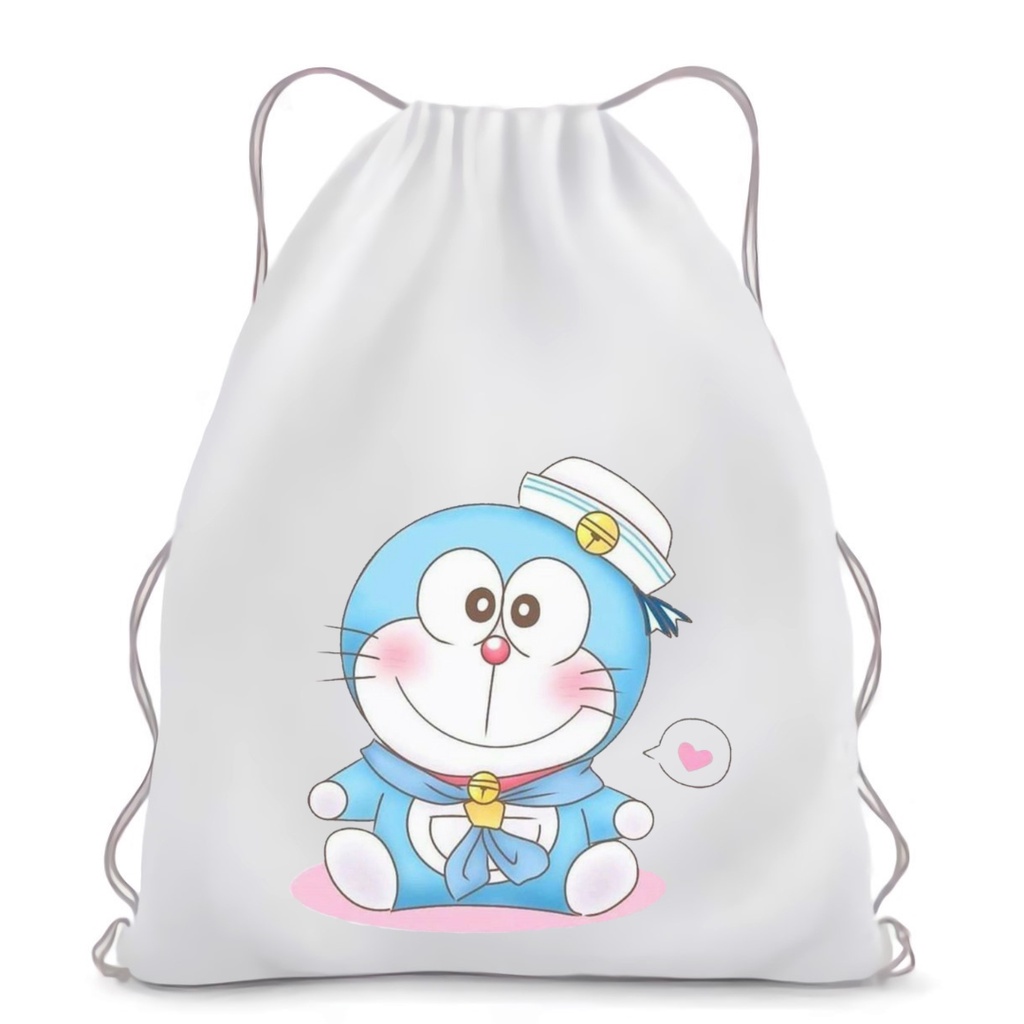 BISA CUSTOM SATUAN Stringbag Ransel serut Printing Doraemon anime manga Jepang Drawstring tas kekinian viral || Kiiyoomii ||