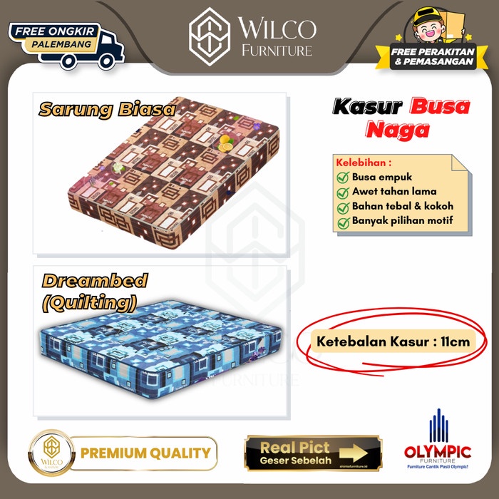Olympic Kasur Busa Naga / Dreambed Busa Naga / Kasur Busa Palembang - Sarung Biasa, 75x190
