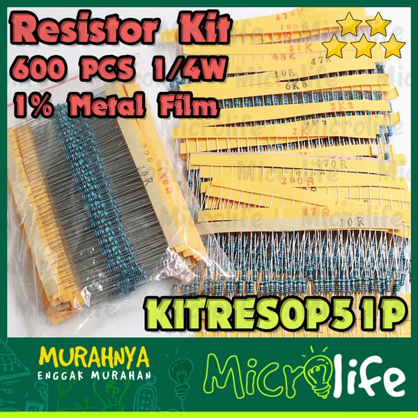 Resistor Kit 600 PCS 1/4W 1% Metal Film