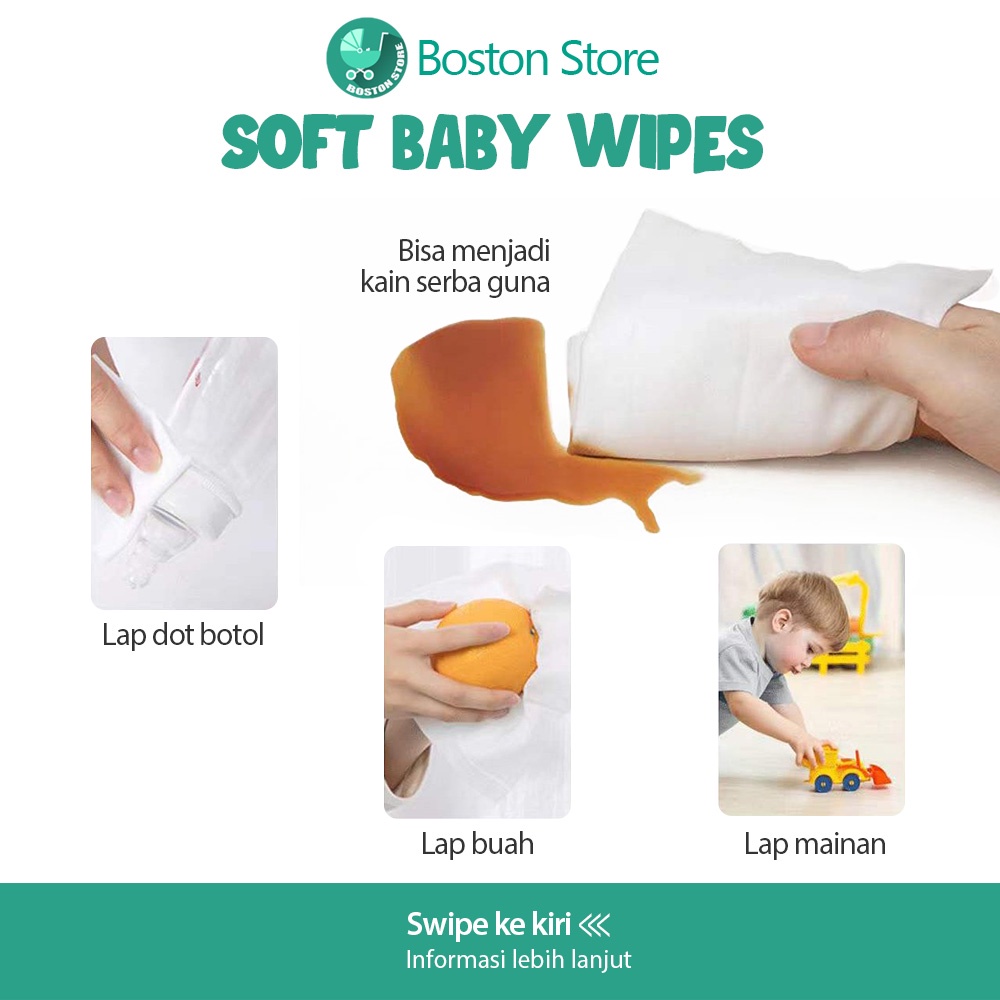 Bostonstore Tissue basah bayi / Baby Wipes Ganti popok / 80 lembar per bungkus