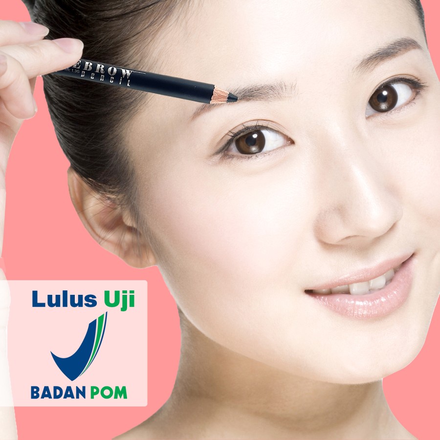 USHAS EB111E SOFT EYEBROW PENCIL WATERPROOF ORIGINAL BPOM | KOSMETIK PENSIL ALIS ANTI AIR LONG LASTING DENGAN SIKAT 1.3 GRAM
