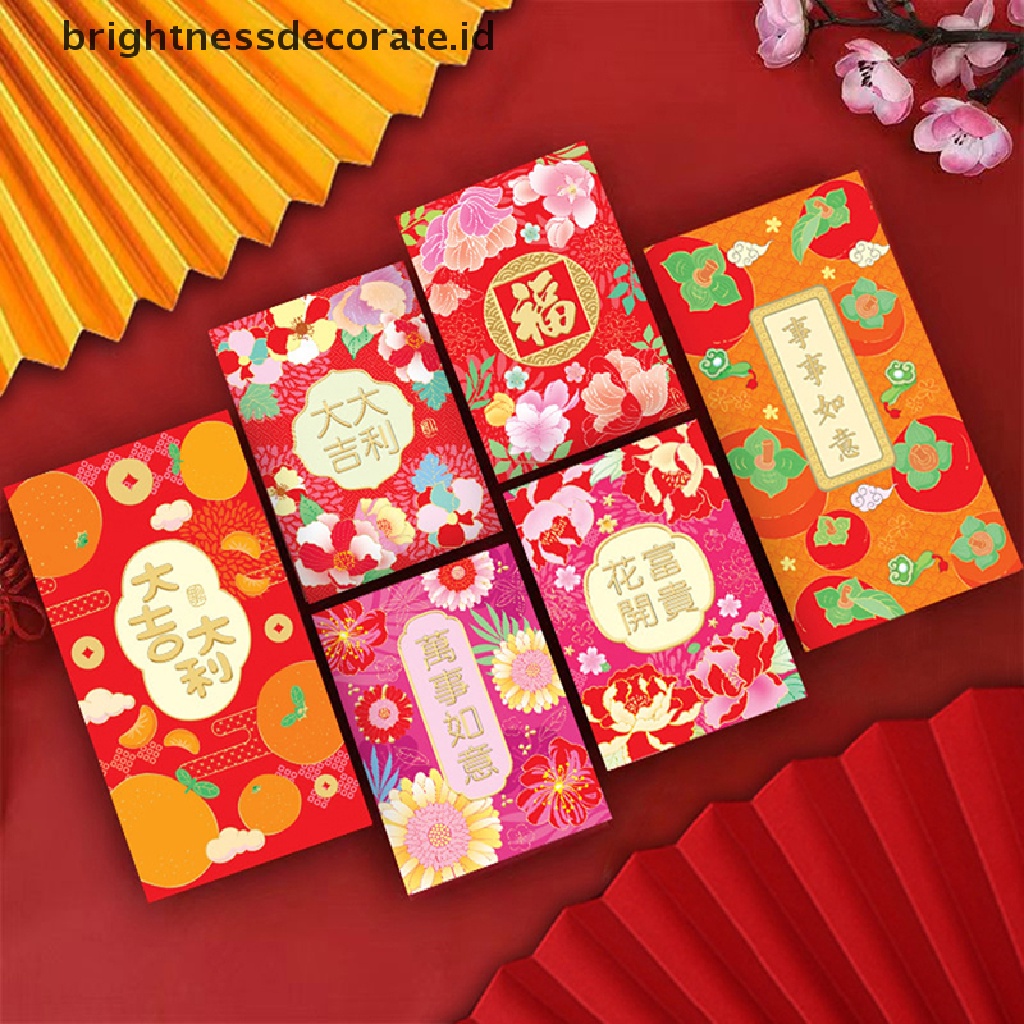 [Birth] 6pcs 2023tahun Kelinci Cina Amplop Merah Kreatif Musim Semi Festival Ulang Tahun Pernikahan Anak Hadiah Beruntung Uang Amplop Merah Packet [ID]