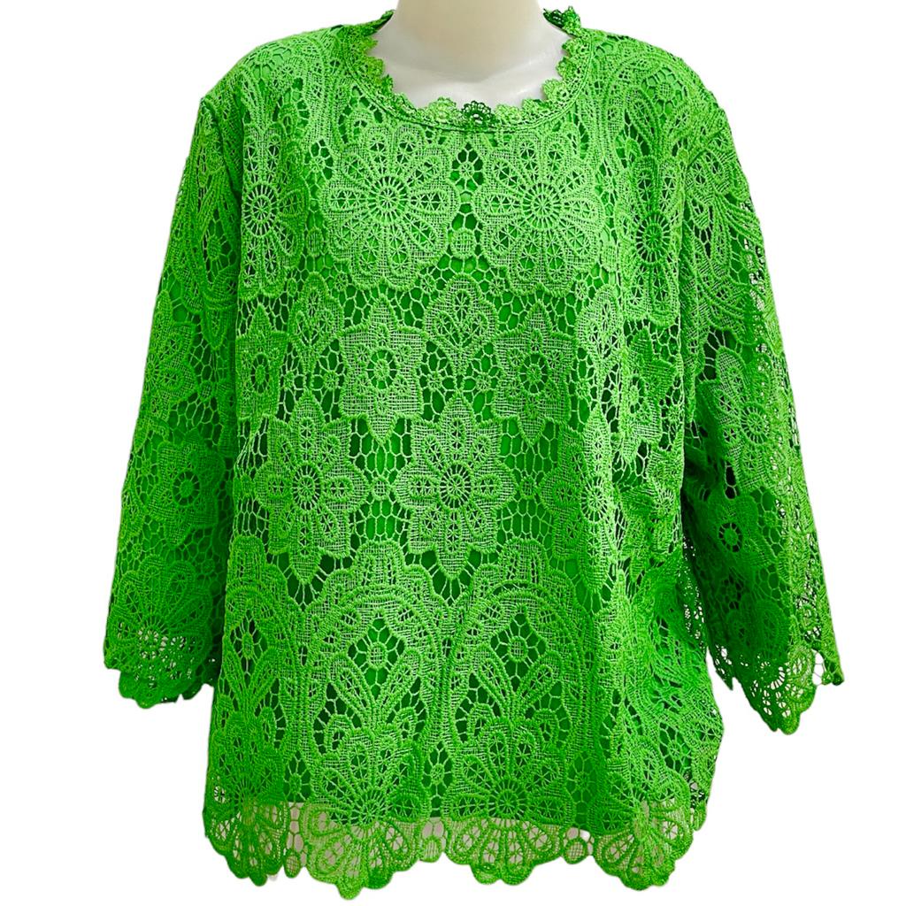 D 090 blouse wanita brukat lengan panjang terbaru / baju atasan cewe jumbo kekinian murah