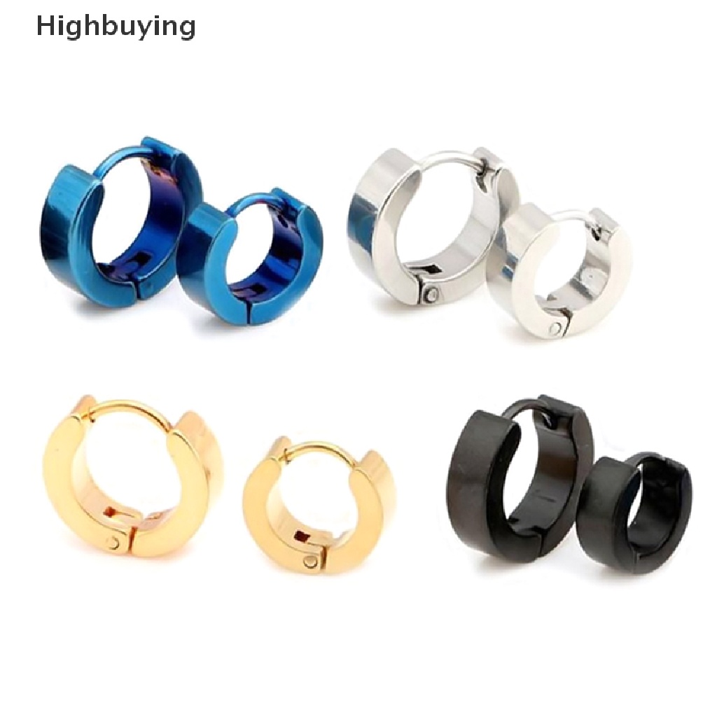 Hbid 1pasang Anting Tusuk PUNK Pria Wanita Hoop Ear Stud Stainless Steel Earring Hoop Glory