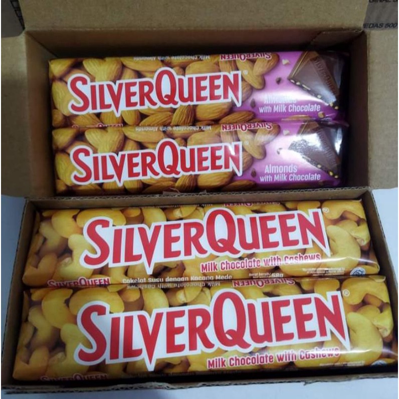 

SILVERQUEEN Cokelat ALMOND CASHEW 58 Gram