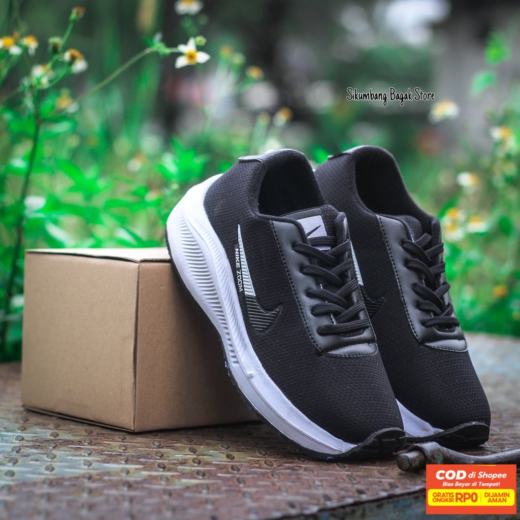 SEPATU TALI PRIA/WANITA ANAK-ANAK DAN SEKOLAH TK SD NIKEE01 HITAM PUTIH