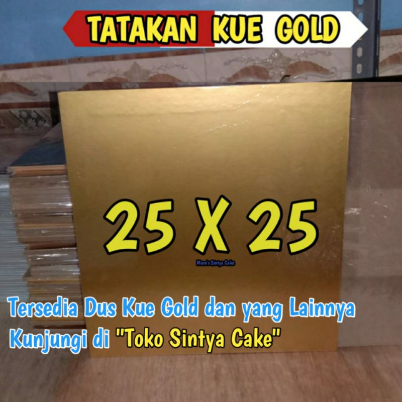 Tatakan Kue Gold 25 cm /Alas Kue Ulang Tahun Gold