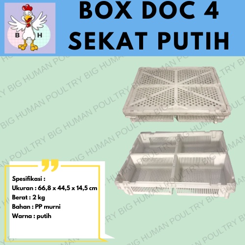 Doc Box Keranjang Anak Ayam Sekat 4 / box ayam 4 sekat sliding / box DOC