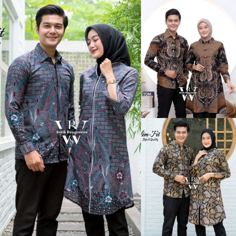 Maura Couple - Sania Ruffle Batik Couple Ori Ndoro Jowi Garansi Termurah Shopee - BATIK MODERN SOLO