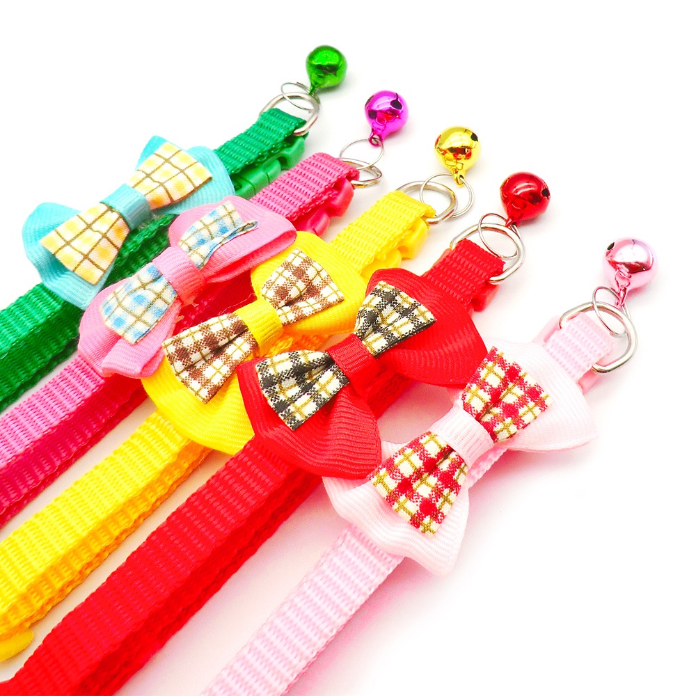 Kalung Kucing Lonceng Tali Leher Hewan Peliharaan lucu Cat Dog Collar Motif Pita H438 Mallshopping