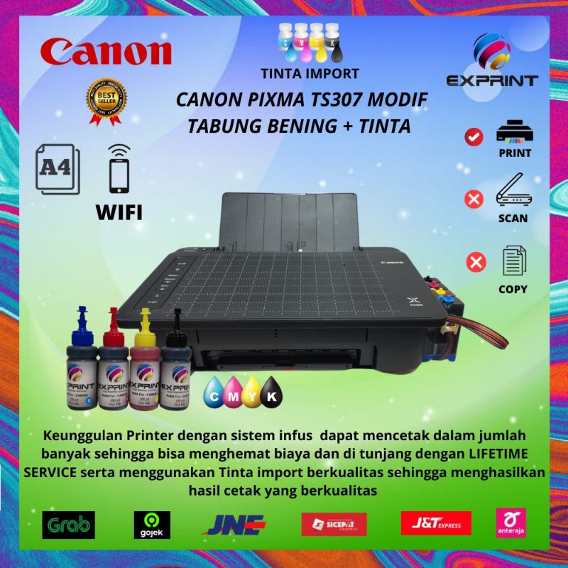 Printer Canon Pixma TS307 wireless +infus