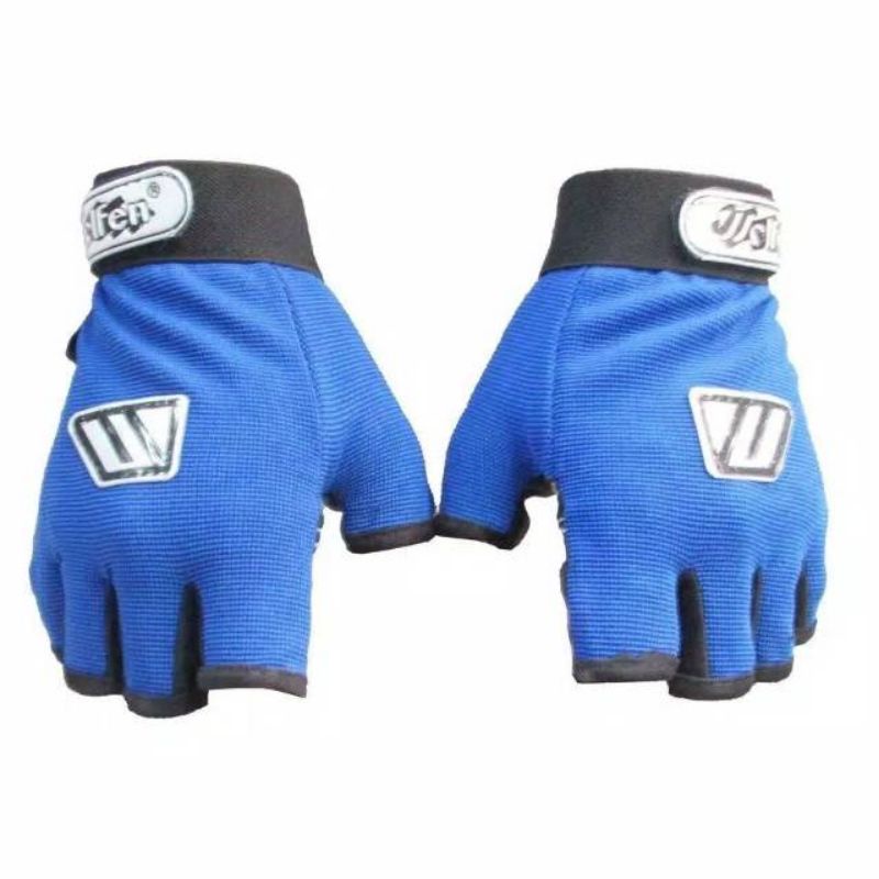 Sepasang Sarung Tangan Motor Wolfen Setengah Jari Half Finger