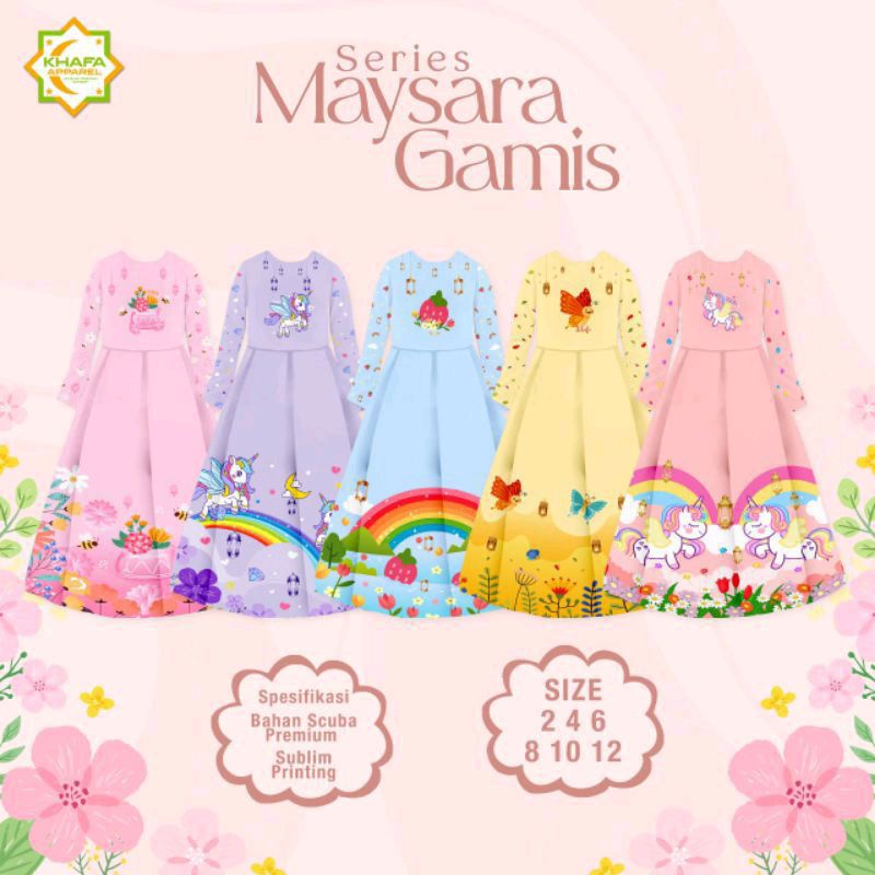 GAMIS ANAK MAYSARA SIZE 2-12Th BY KHAFA APPAREL